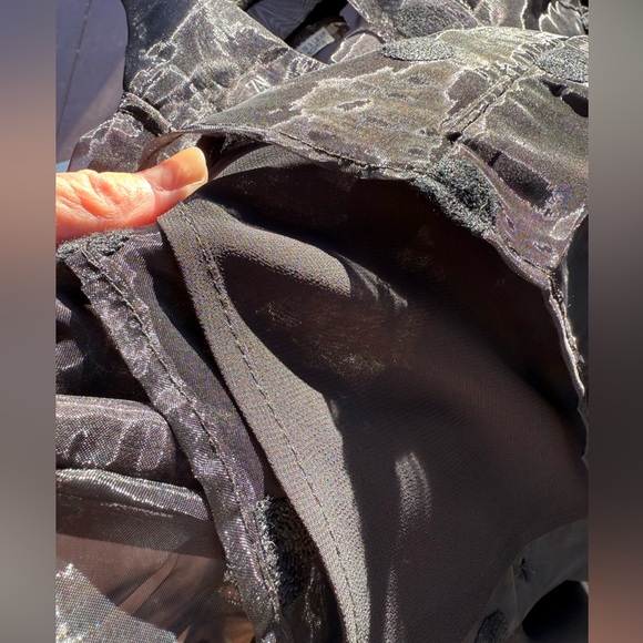 Zara Womens Sheer Polka Dot Blouse with Bow Tie - Picture 6 of 6